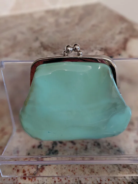 Tiffany & Co. Patent Leather Kiss Lock Coin Purse In Tiffany Blue - Picture 9 of 9